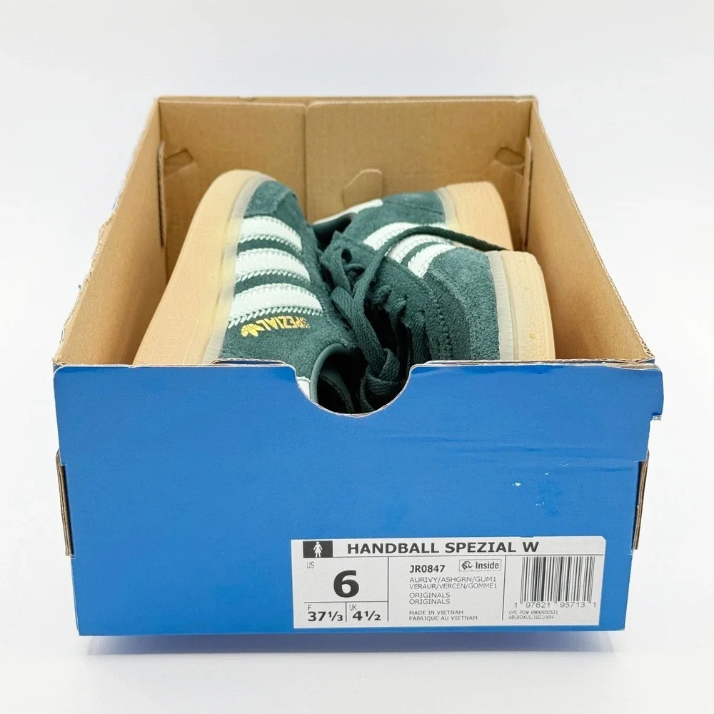 Adidas Handball Spezial W Sneakers Size 6 Aurora Ivy/Ash Green/Gum Womens JR0847